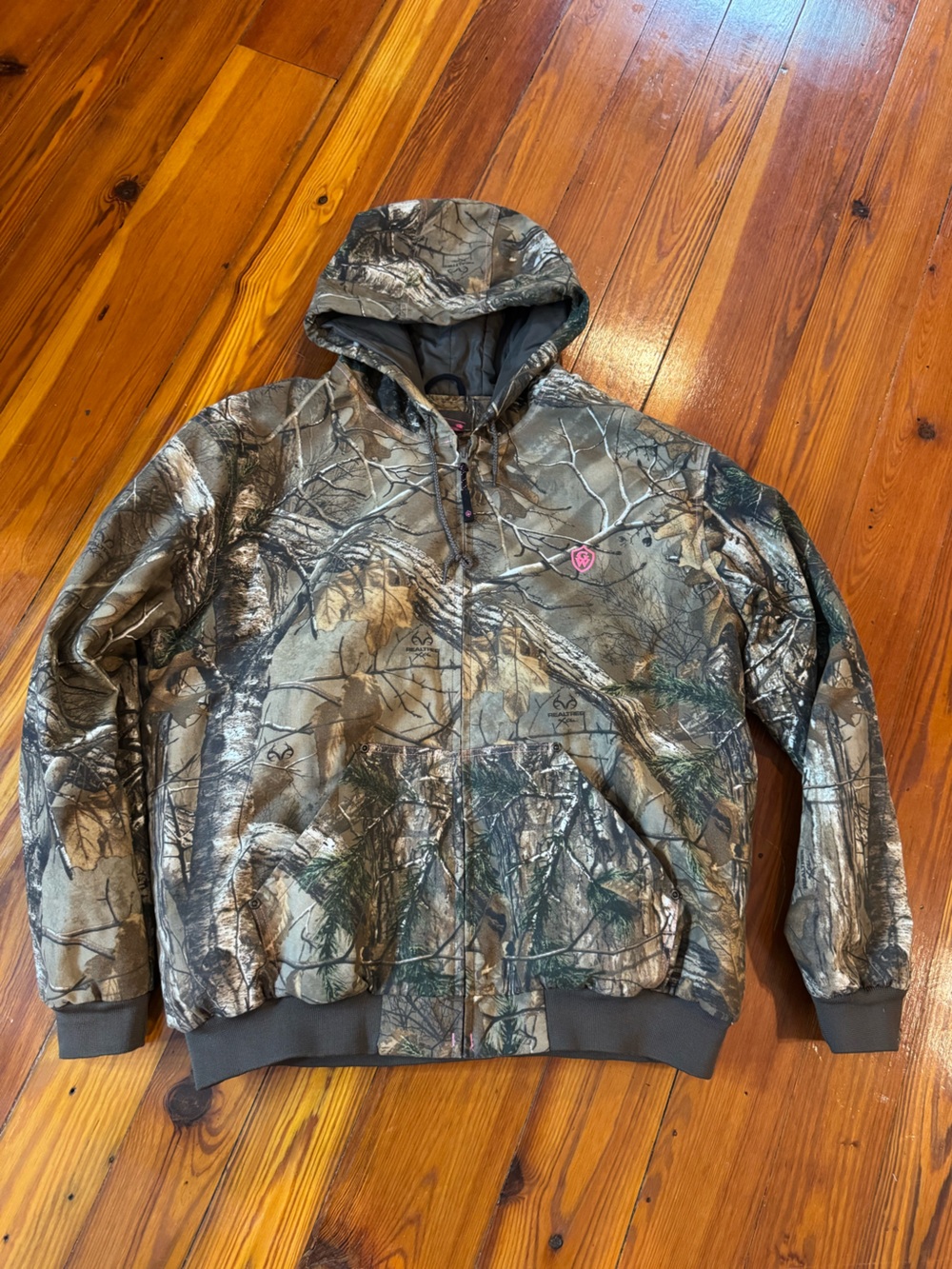 Game Winner RealTree Camo Hooded Jacket with Pink Logo